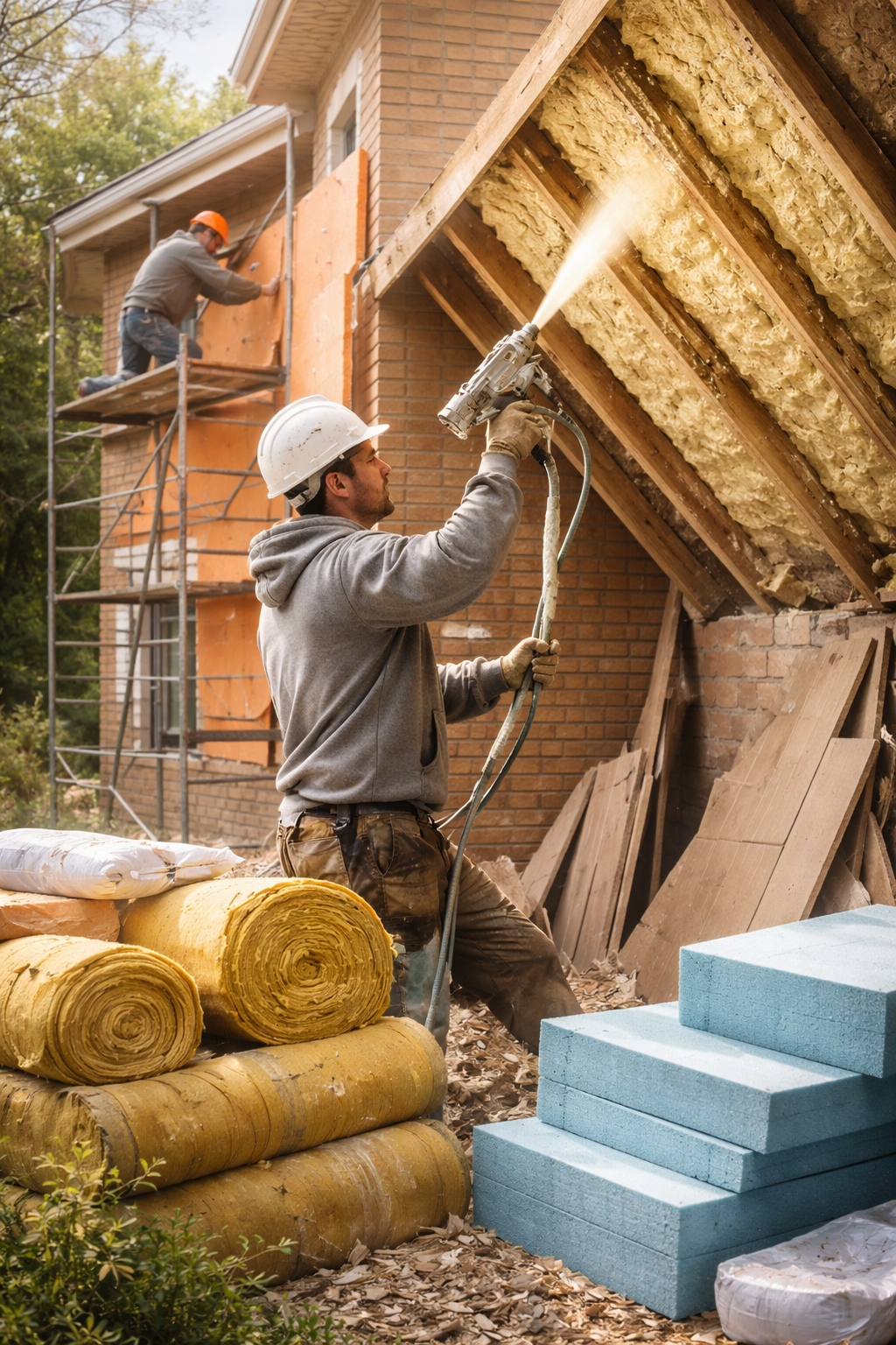 Утепление домов в Новомосковске под ключ от 4337 руб/м2 | Профессионально — ТепломастерНвм