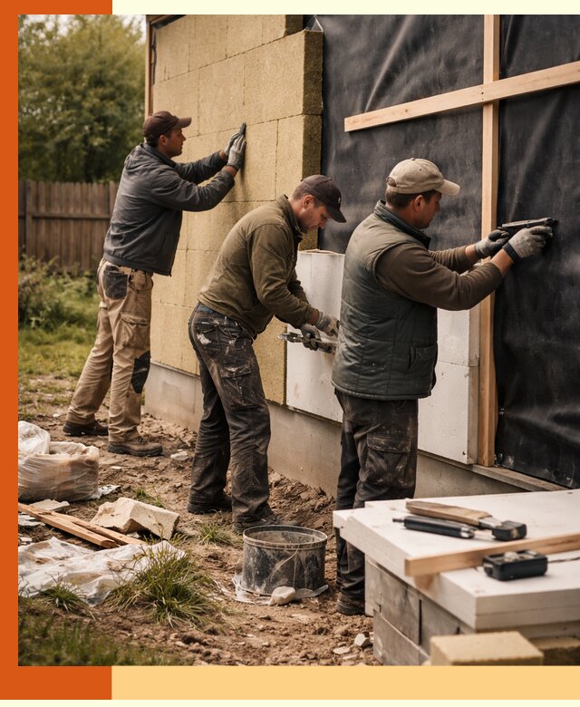 Утепление дачного дома под ключ в Новомосковске