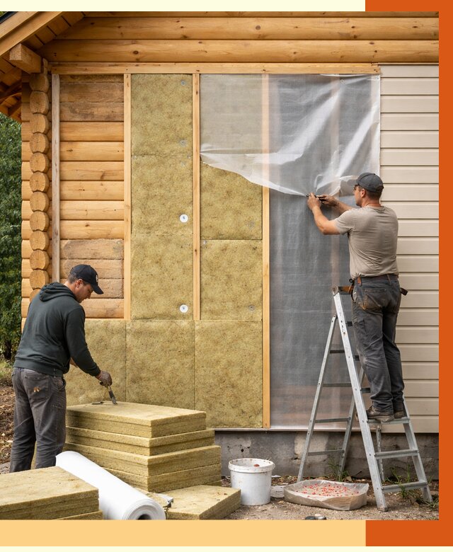 Утепление дома из бруса в Новомосковске от 3872 руб./м2 — работы под ключ | ТепломастерНвм