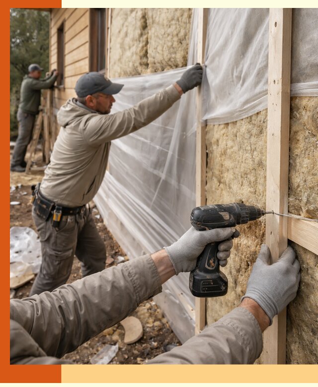 Утепление дома из бруса в Новомосковске качественно и долговечно