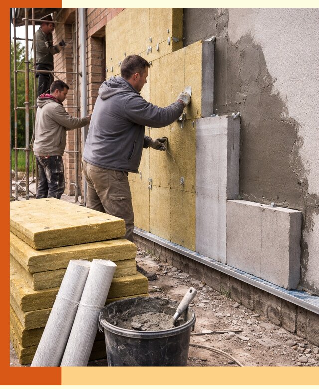 Утепление кирпичного дома под ключ в Новомосковске