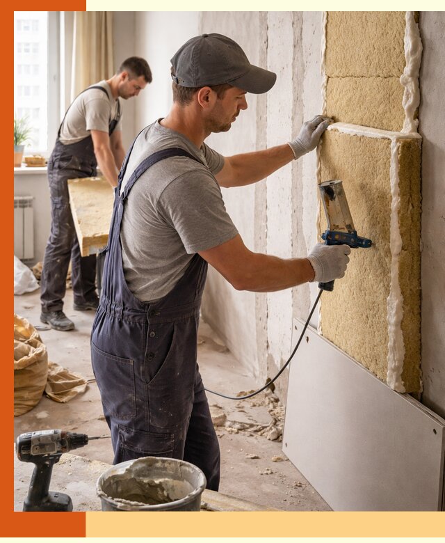 Утепление стен изнутри в Новомосковске — качественно и эффективно