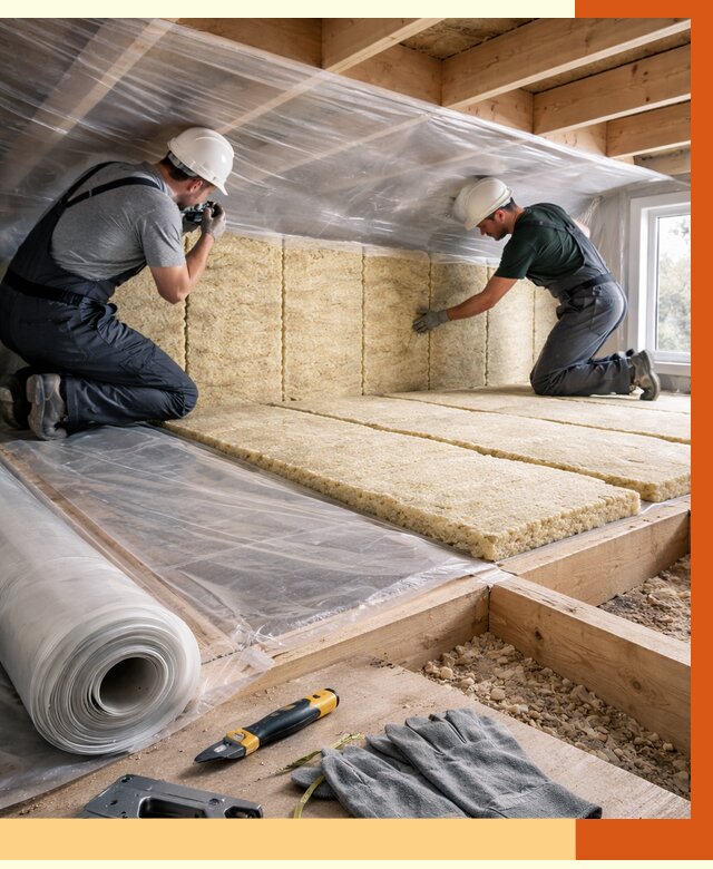 Утепление перекрытий в Новомосковске от 2943 руб/м2 — утепление межэтажных и чердачных | ТепломастерНвм