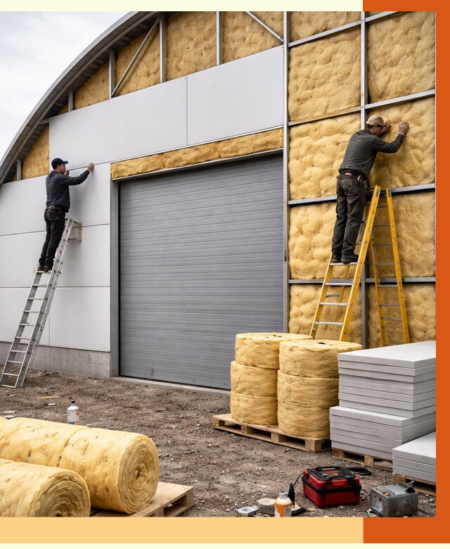 Утепление ангара пенополиуретаном в Новомосковске от 7434 руб./м² — комплекс от ТепломастерНвм