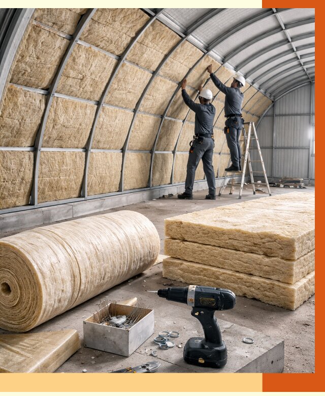 Утепление арочного ангара в Новомосковске от 3304 руб./м2 под ключ | ТепломастерНвм