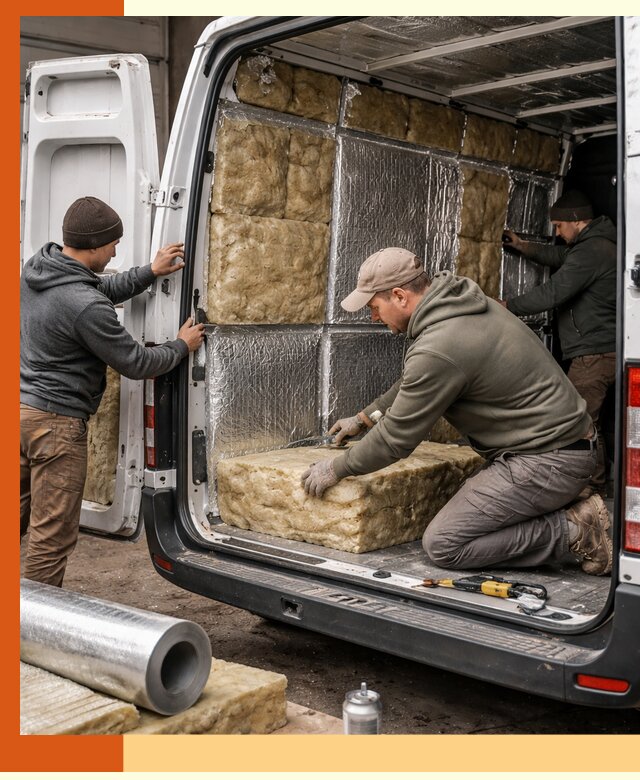 Утепление фургона в Новомосковске: профессиональная теплоизоляция и шумоизоляция