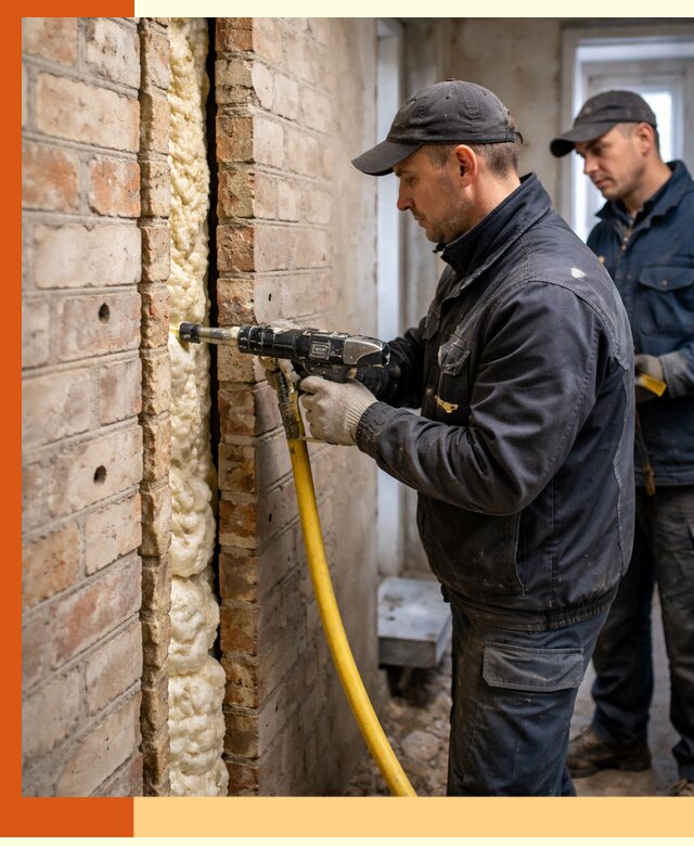 Межстеновое утепление пенополиуретаном в Новомосковске