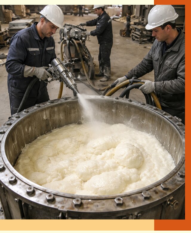 Заливка ППУ в емкости в Новомосковске от 7486 руб. — утепление емкости под ключ | ТепломастерНвм