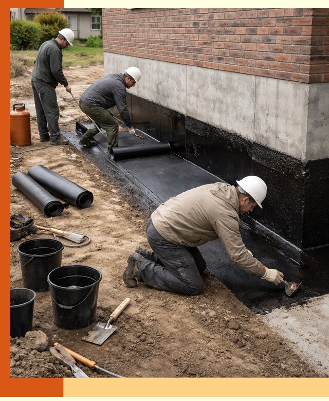 Гидроизоляция фундамента в Новомосковске: надежная защита строений