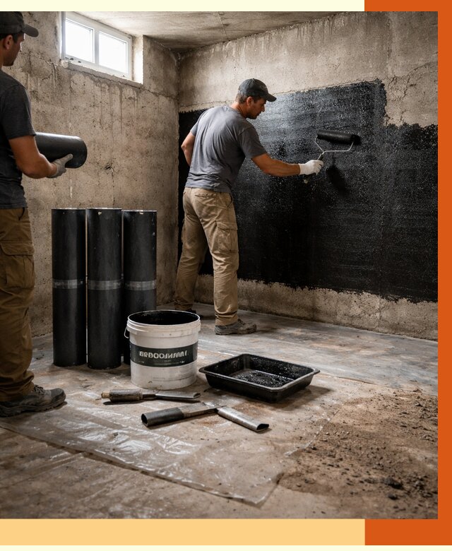 Гидроизоляция подвала в Новомосковске от 3614 руб. под ключ | Профессионально — ТепломастерНвм